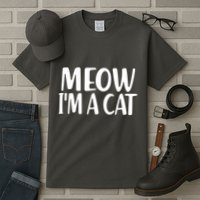 Funny Meow I'm A Cat Lazy Halloween Costume Tall T-Shirt