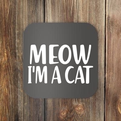 Funny Meow I'm A Cat Lazy Halloween Costume Coaster