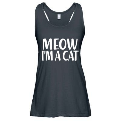 Funny Meow I'm A Cat Lazy Halloween Costume Ladies Essential Flowy Tank