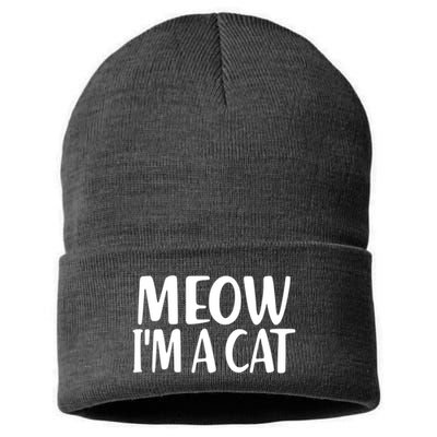 Funny Meow I'm A Cat Lazy Halloween Costume Sustainable Knit Beanie
