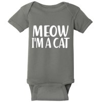 Funny Meow I'm A Cat Lazy Halloween Costume Baby Bodysuit