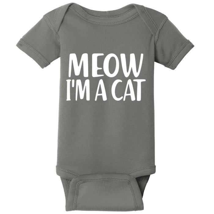 Funny Meow I'm A Cat Lazy Halloween Costume Baby Bodysuit