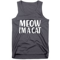 Funny Meow I'm A Cat Lazy Halloween Costume Tank Top