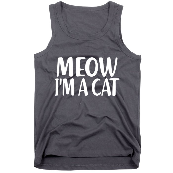 Funny Meow I'm A Cat Lazy Halloween Costume Tank Top