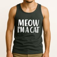 Funny Meow I'm A Cat Lazy Halloween Costume Tank Top