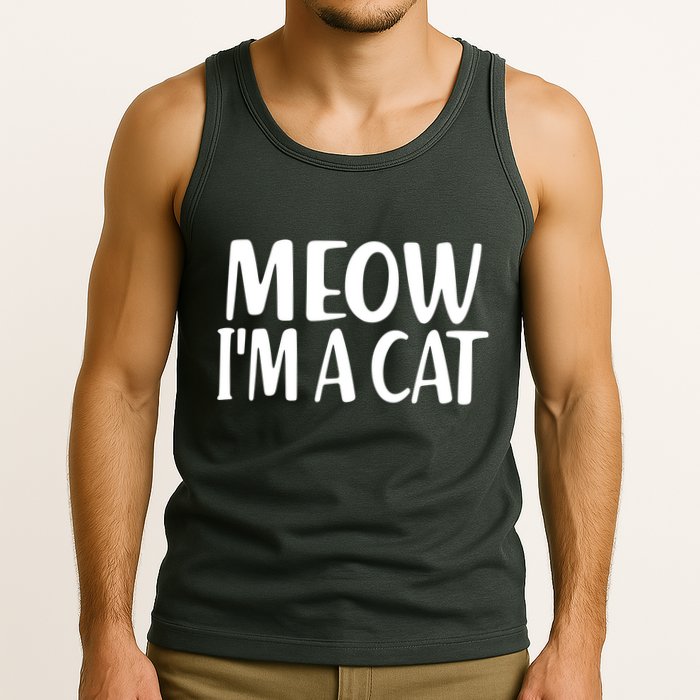 Funny Meow I'm A Cat Lazy Halloween Costume Tank Top
