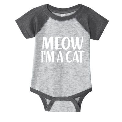 Funny Meow I'm A Cat Lazy Halloween Costume Infant Baby Jersey Bodysuit