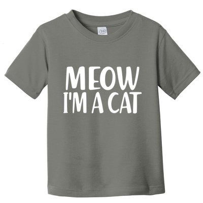 Funny Meow I'm A Cat Lazy Halloween Costume Toddler T-Shirt