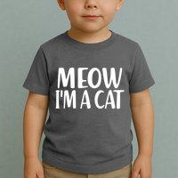 Funny Meow I'm A Cat Lazy Halloween Costume Toddler T-Shirt