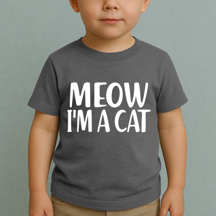 Funny Meow I'm A Cat Lazy Halloween Costume Toddler T-Shirt