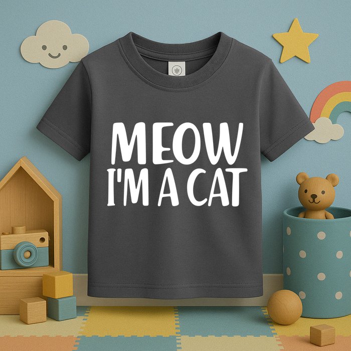 Funny Meow I'm A Cat Lazy Halloween Costume Toddler T-Shirt