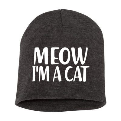 Funny Meow I'm A Cat Lazy Halloween Costume Short Acrylic Beanie