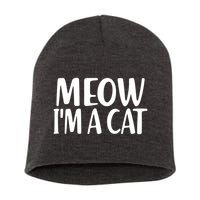 Funny Meow I'm A Cat Lazy Halloween Costume Short Acrylic Beanie