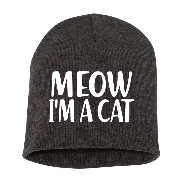 Funny Meow I'm A Cat Lazy Halloween Costume Short Acrylic Beanie