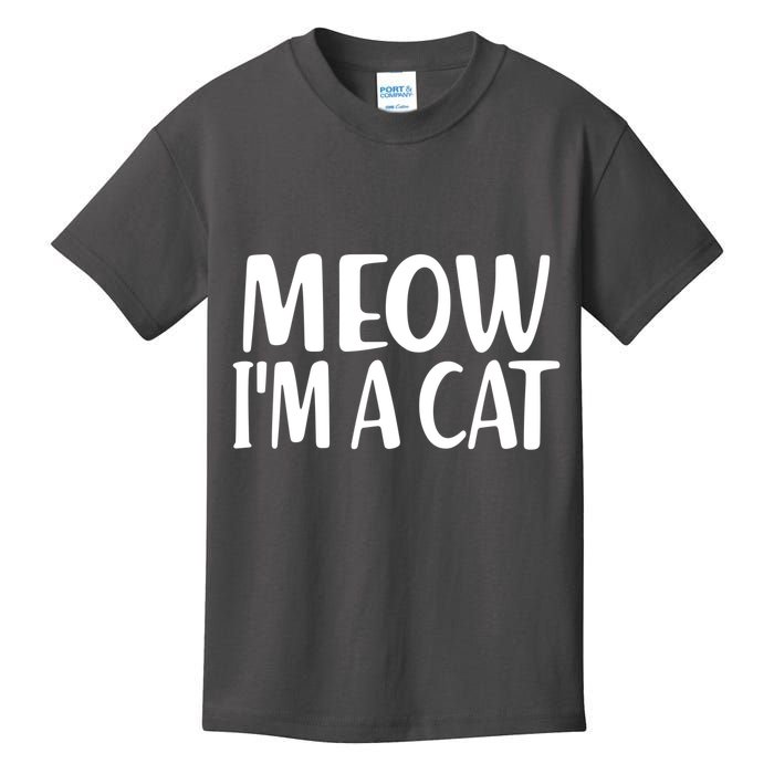 Funny Meow I'm A Cat Lazy Halloween Costume Kids T-Shirt