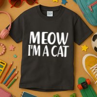 Funny Meow I'm A Cat Lazy Halloween Costume Kids T-Shirt