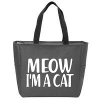 Funny Meow I'm A Cat Lazy Halloween Costume Zip Tote Bag