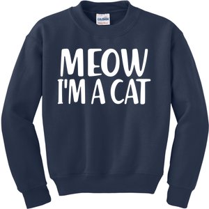 Funny Meow I'm A Cat Lazy Halloween Costume Kids Sweatshirt