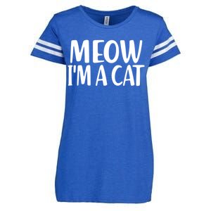 Funny Meow I'm A Cat Lazy Halloween Costume Enza Ladies Jersey Football T-Shirt