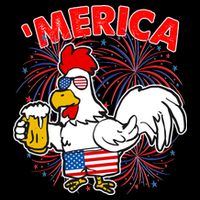 Funny Merica USA Rooster With Beer Cooling Performance Crew T-Shirt