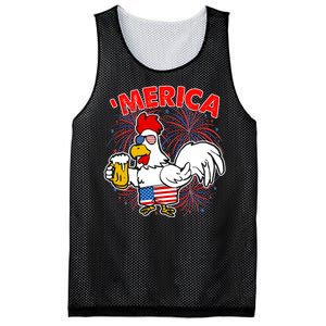 Funny Merica USA Rooster With Beer Mesh Reversible Basketball Jersey Tank