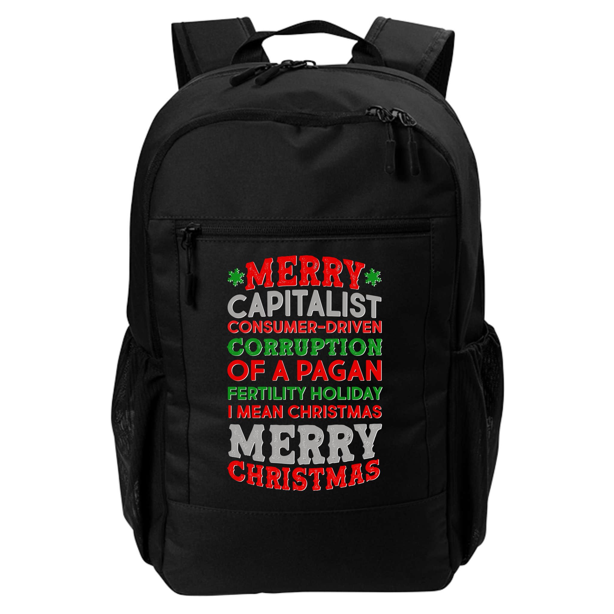 Funny Merry Capitalist Christmas Backpack