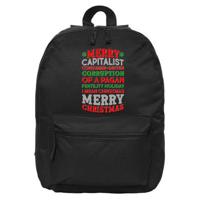 Funny Merry Capitalist Christmas 16 in Basic Backpack