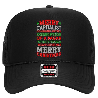 Funny Merry Capitalist Christmas Trucker Hat
