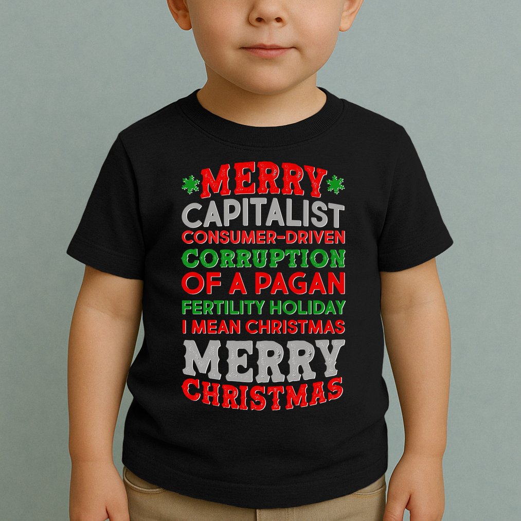 Funny Merry Capitalist Christmas Toddler T-Shirt