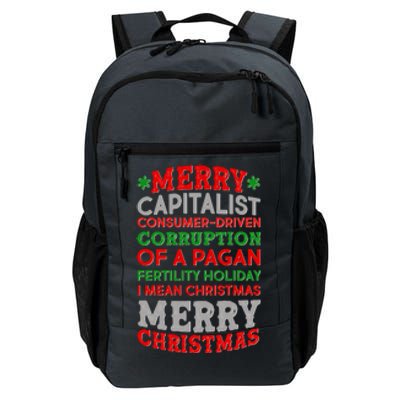 Funny Merry Capitalist Christmas Daily Commute Backpack