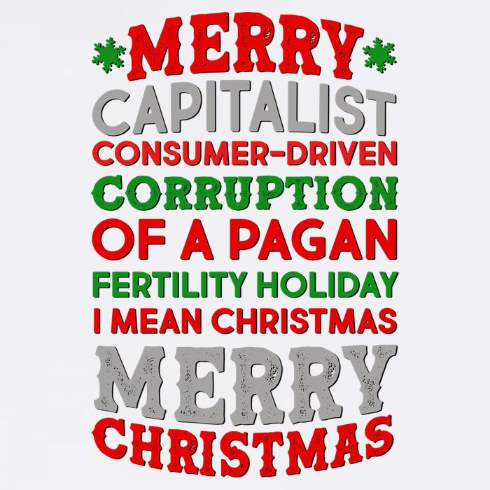 Funny Merry Capitalist Christmas Garment-Dyed Sweatshirt