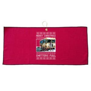 Funny Merry Christmas Shitters Full Ugly Christmas Sweater Large Microfiber Waffle Golf Towel