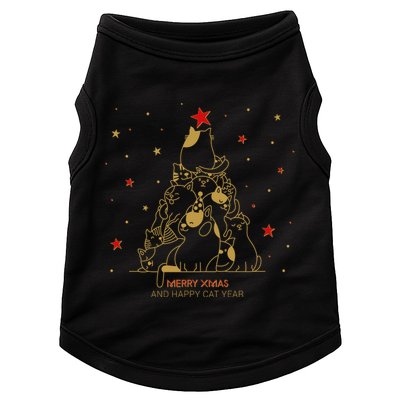 Funny Merry XMas and Happy Cat Year Christmas Tree Doggie Tank