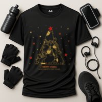 Funny Merry XMas and Happy Cat Year Christmas Tree Performance Shirt