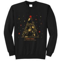 Funny Merry XMas and Happy Cat Year Christmas Tree Sweatshirt