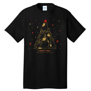 Funny Merry XMas and Happy Cat Year Christmas Tree Tall T-Shirt