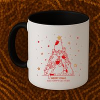 Funny Merry XMas and Happy Cat Year Christmas Tree Mug