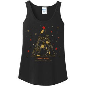 Funny Merry XMas and Happy Cat Year Christmas Tree Ladies Essential Tank