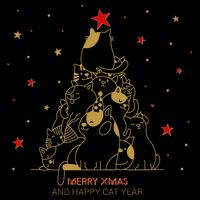 Funny Merry XMas and Happy Cat Year Christmas Tree 16 in Basic Backpack