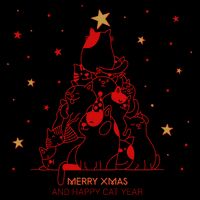 Funny Merry XMas and Happy Cat Year Christmas Tree 16oz Travel Tumbler