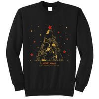 Funny Merry XMas and Happy Cat Year Christmas Tree Tall Sweatshirt
