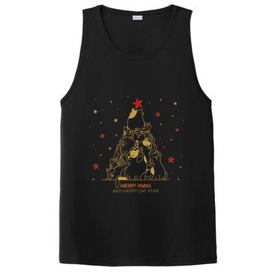 Funny Merry XMas and Happy Cat Year Christmas Tree PosiCharge Competitor Tank