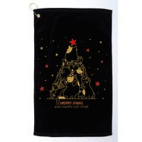 Funny Merry XMas and Happy Cat Year Christmas Tree Golf Towel