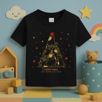 Funny Merry XMas and Happy Cat Year Christmas Tree Toddler T-Shirt