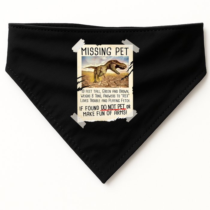 Funny Missing Pet T-Rex Dinosaur USA-Made Doggie Bandana