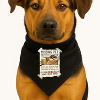Funny Missing Pet T-Rex Dinosaur USA-Made Doggie Bandana