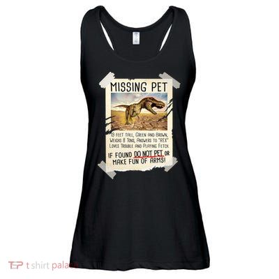 Funny Missing Pet T-Rex Dinosaur Ladies Essential Flowy Tank