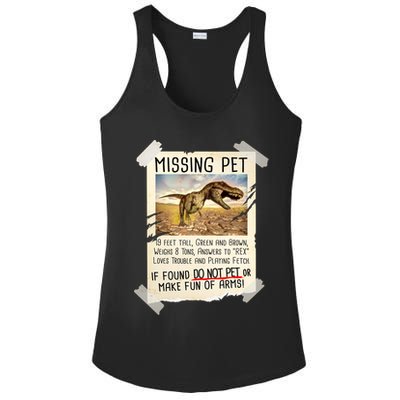 Funny Missing Pet T-Rex Dinosaur Ladies PosiCharge Competitor Racerback Tank