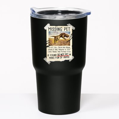 Funny Missing Pet T-Rex Dinosaur Tumbler