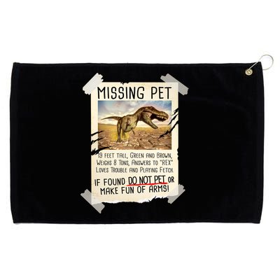 Funny Missing Pet T-Rex Dinosaur Grommeted Golf Towel